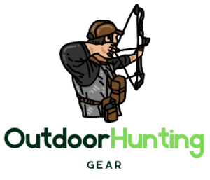 Outdoorhuntinggear.com website logo. Man pulling back a bow and arrow, with the Outdoor Hunting Gear slogan below the man..