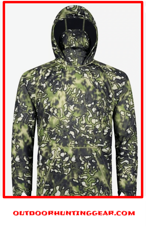 HIDEN Reaper Camo Hoodie, Lightweight, Silent, Built in Hunting Face Mask for Turkey Hunting