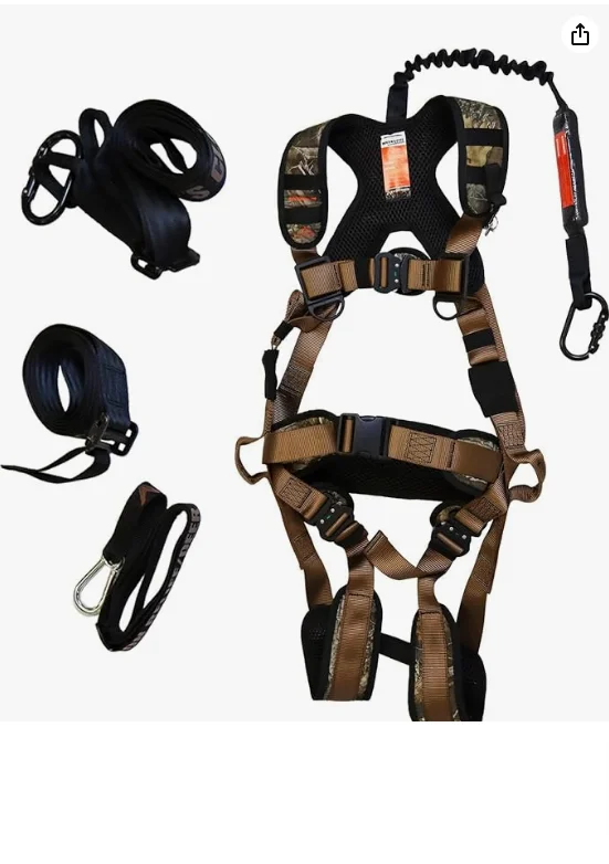 Malta Hunting Safety Hunter's Elite Safety Harness Set with Climbing Strap, Tree Strap, Deer Drag/Suspension Relief Strap