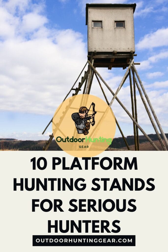 Comparison of the top 10 platform hunting stands lined up in a store.