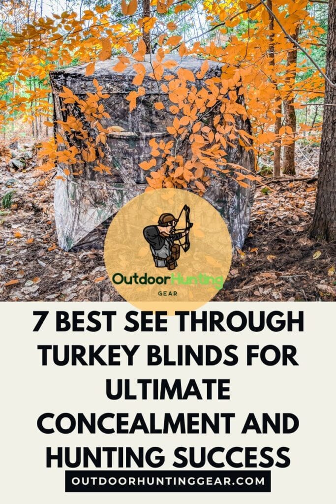 Top-rated see through turkey blind set up in the woods for ultimate hunting concealment.