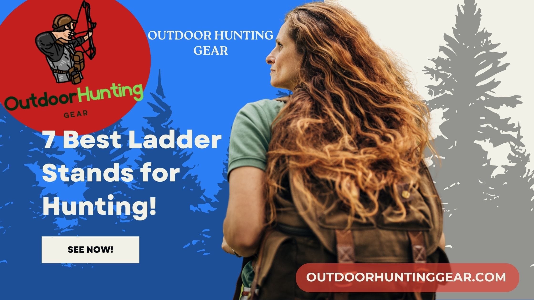 Outdoor hunting ladder stand set up in a forest