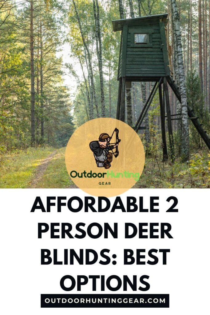 Affordable 2 person deer blind set up in the woods