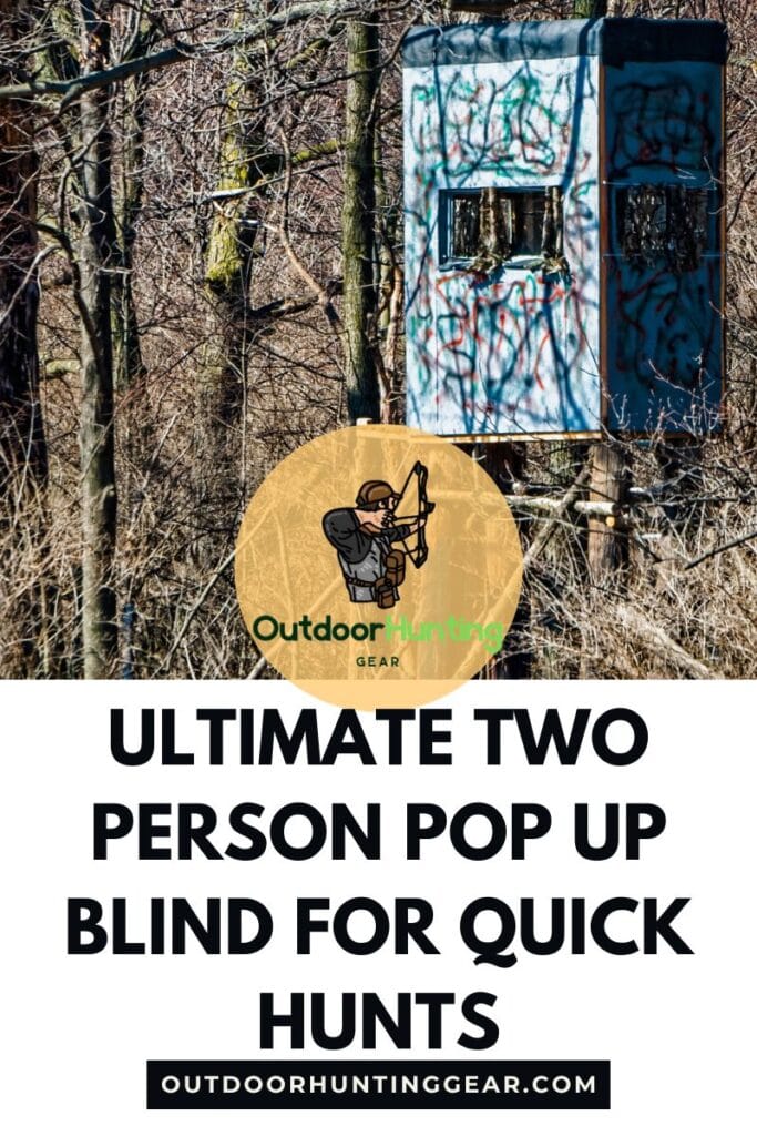 Two person pop up blind set up on the field