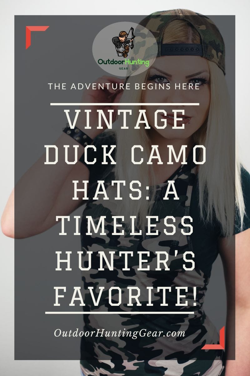 A vintage duck camo hat perfect for a day of duck hunting.