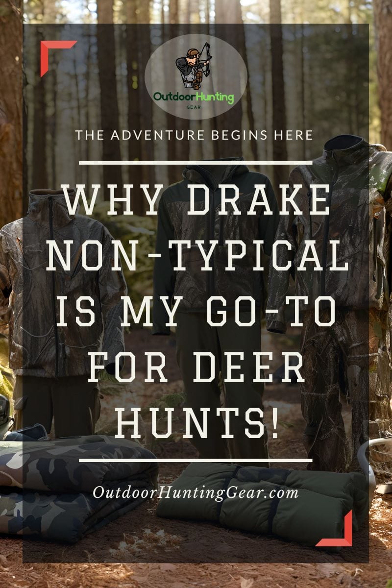 Close-up of Drake Non-Typical hunting apparel in a wooded setting.