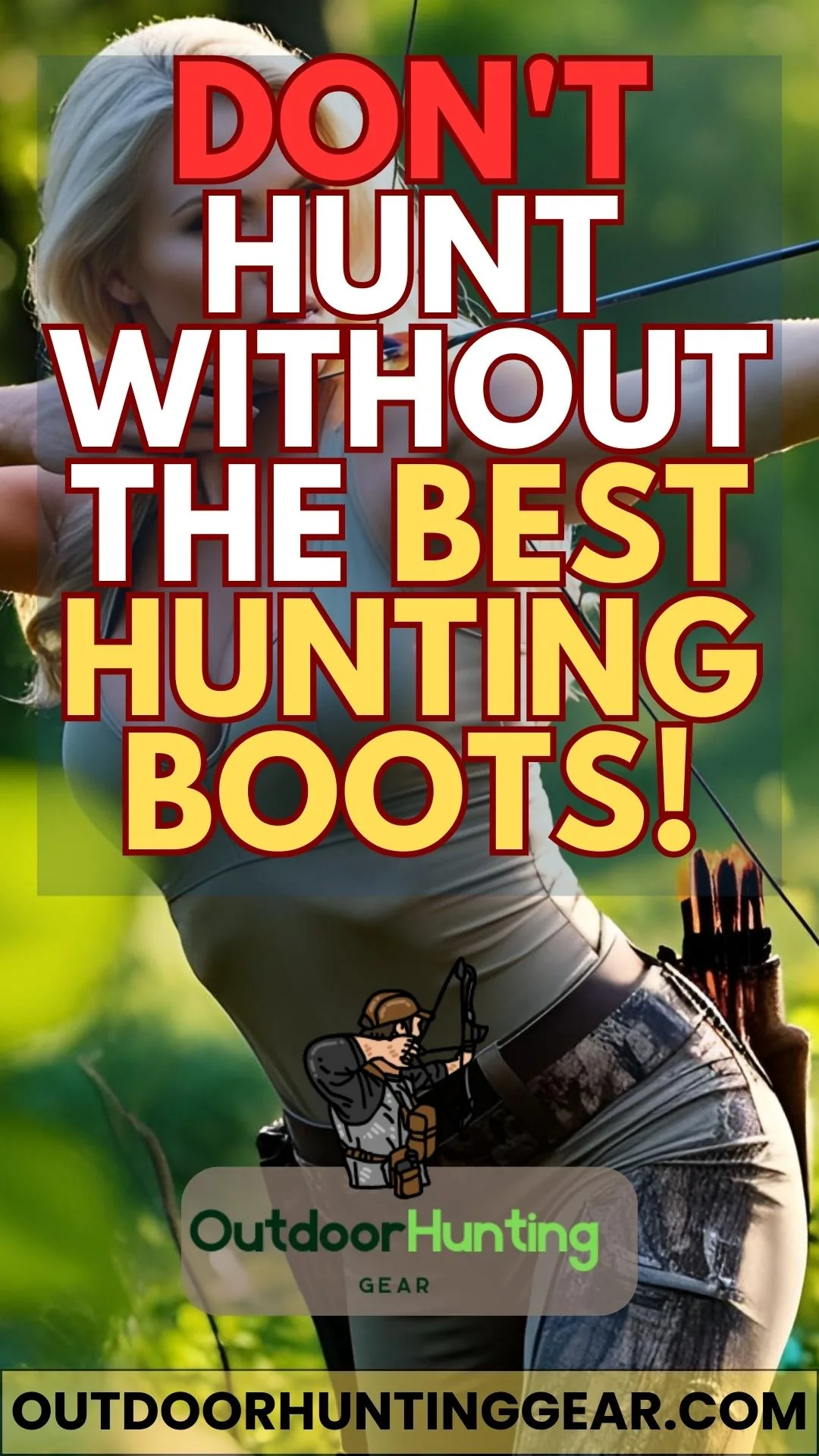 Hunter walking confidently in their best hunting boots while bow hunting.
