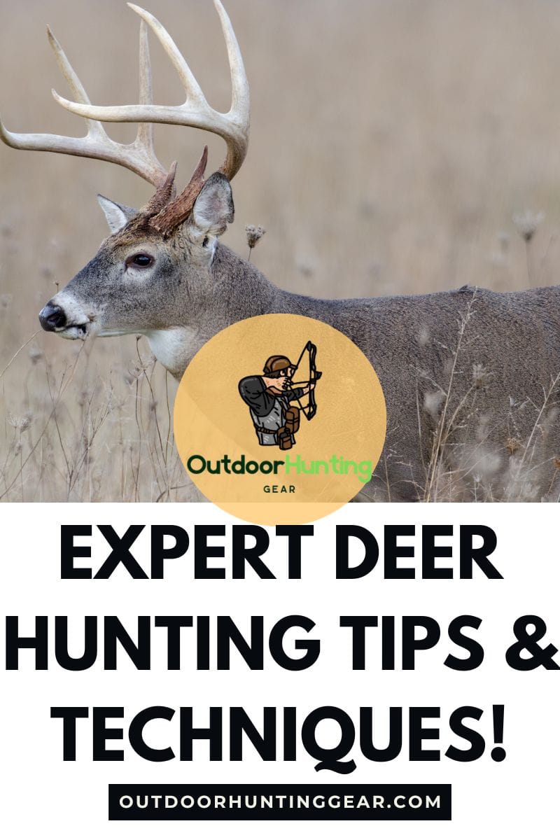 Hunter practicing deer hunting tips and tactics in the field.