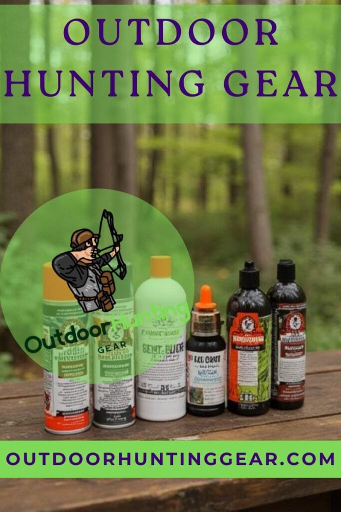 Hunting scent control and scent eliminator spray bottle ready for use in the field.