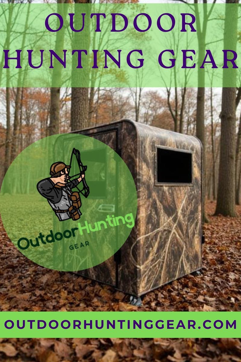 A hunter camouflaged in a fiberglass deer blind awaiting the perfect shot.