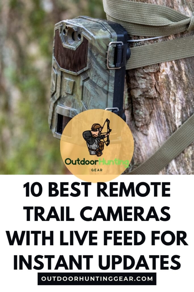 Remote trail camera with live feed displaying wildlife images.