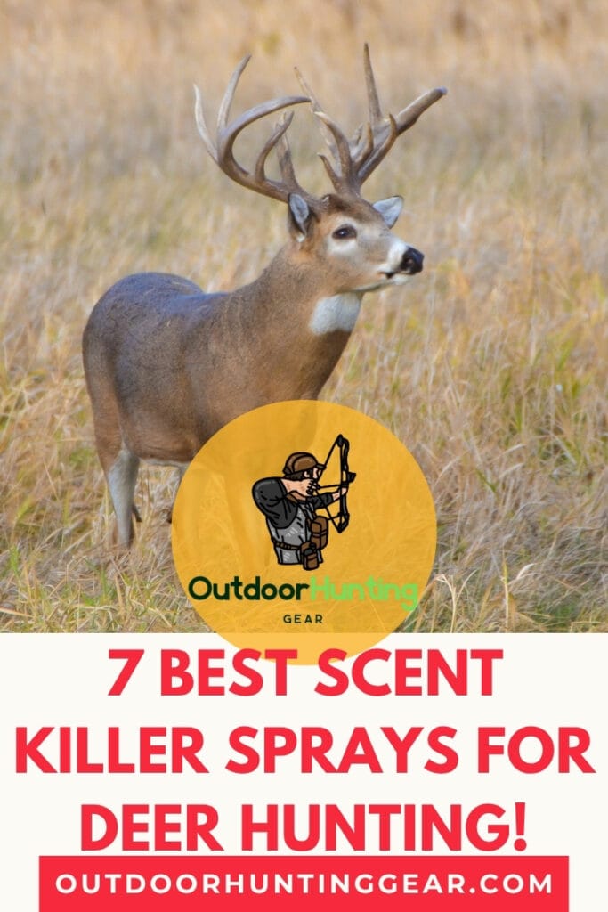 7 Best Scent Killer Sprays for Deer Hunting. Hunter using deer scent killer spray before hunting.