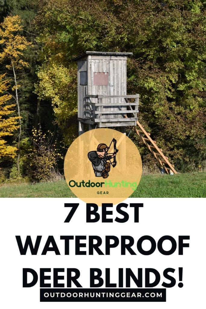 7 Best Waterproof Deer Blinds That Handle Wind and Rain! A waterproof deer blind during a windy, rainy day.