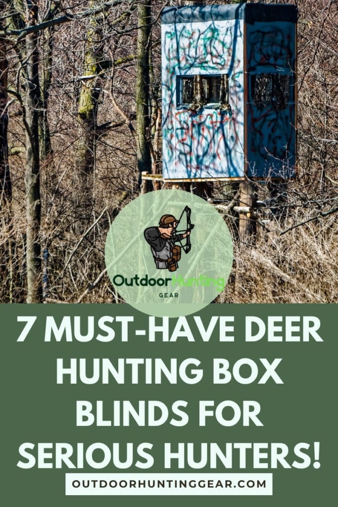 7 Must-Have Deer Hunting Box Blinds for Serious Hunters. A deer hunting deer box blind surrounded by trees and foliage.