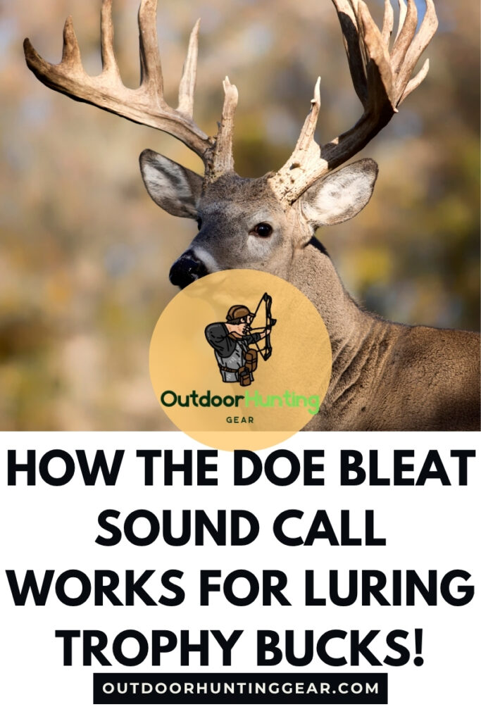 How the Doe Bleat Sound Call Works for Luring Trophy Bucks! Hunter using a doe bleat sound call in dense forest for deer hunting.