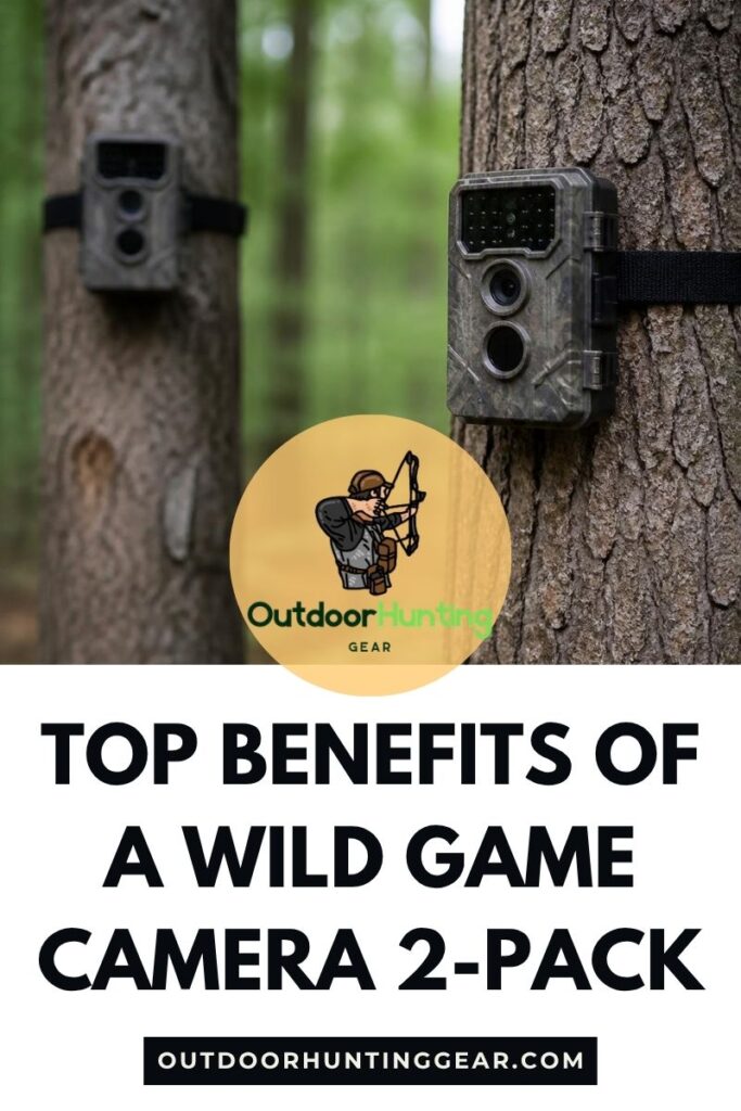 Hunting Trail Camera Essentials: Top Benefits of a Game Camera 2 Pack. 2 pack of trail cameras capturing nighttime footage of deer.